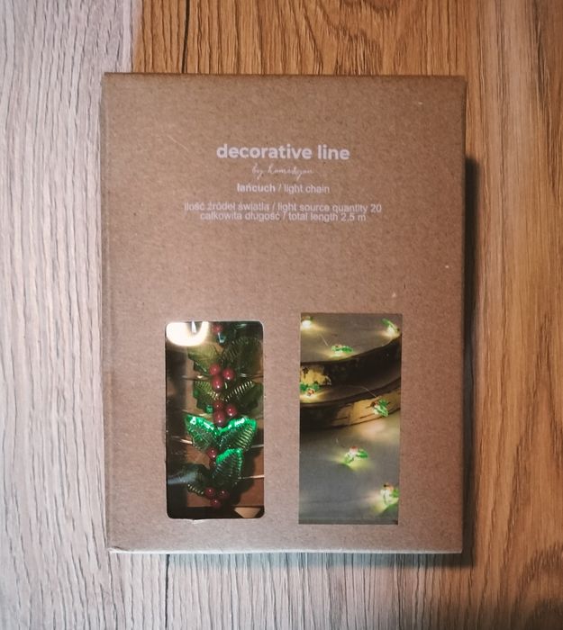 Girlanda świetlna ostrokrzew świąteczna