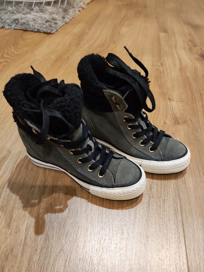 Trampki Converse ocieplane długie rozm 36