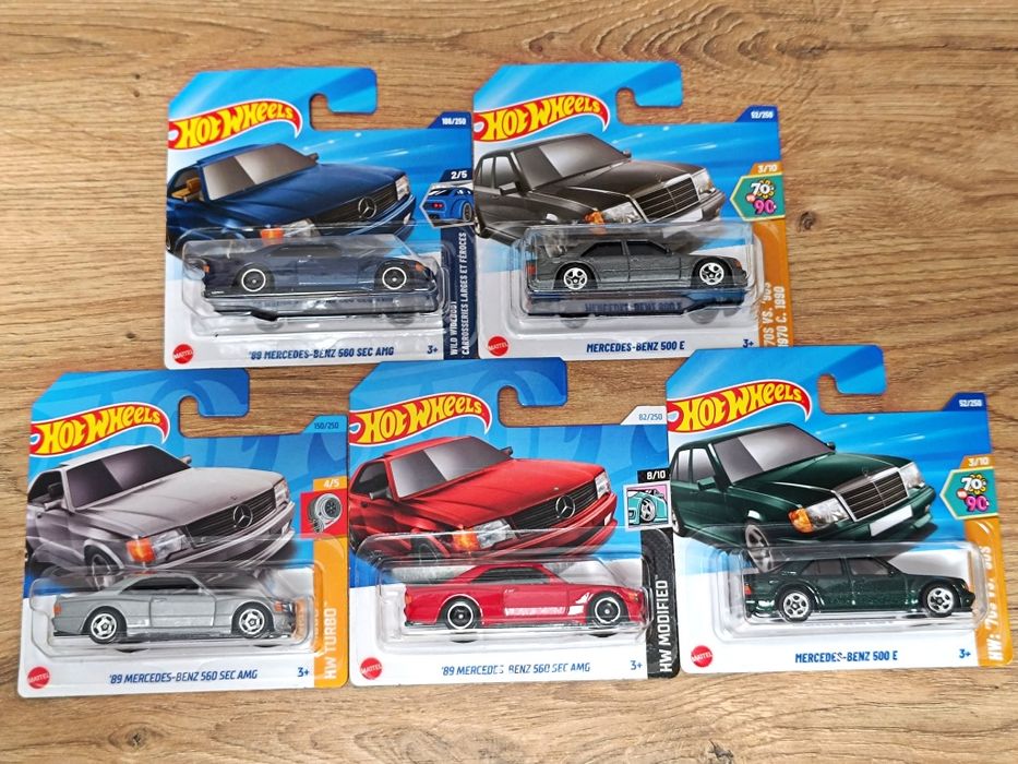 Mercedes SEC i inne Hot Wheels 5 sztuk