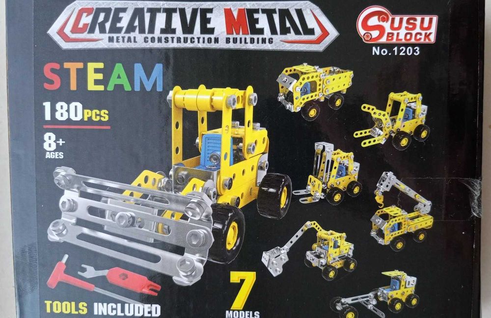 CREATIVMETAL детский металлический конструктор 180 элементов 7 моделей