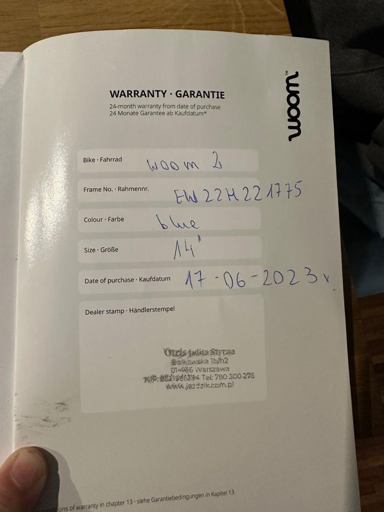 Woom 2 , po jednym dziecku.