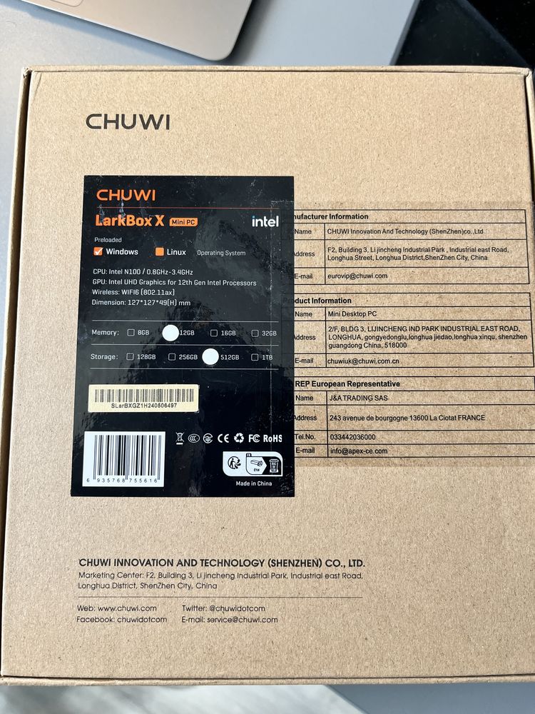Міні-ПК Chuwi LarkBox X (Intel N100 / 12 ГБ / 512 ГБ SSD)
