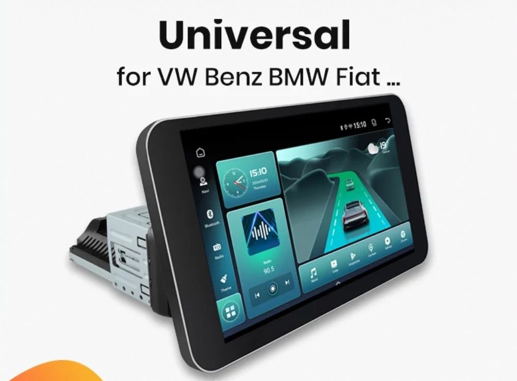 Rádio Android 1din 10" Rotativo 2/32GB com carplay GPS WiFi NOVO