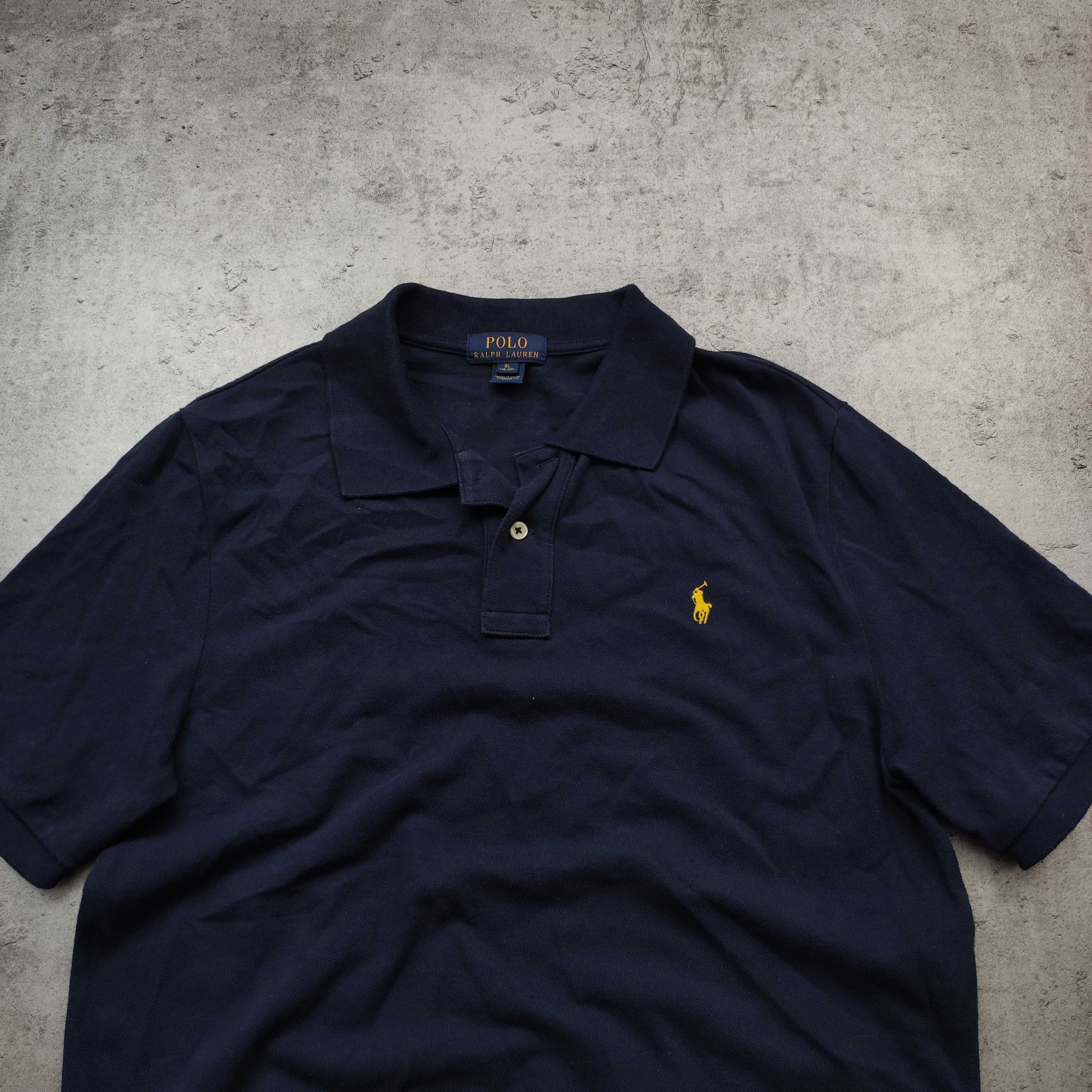 MĘSKA PREMIUM Granatowa Koszulka Polo Kołnierzyk Ralph Lauren Luxury