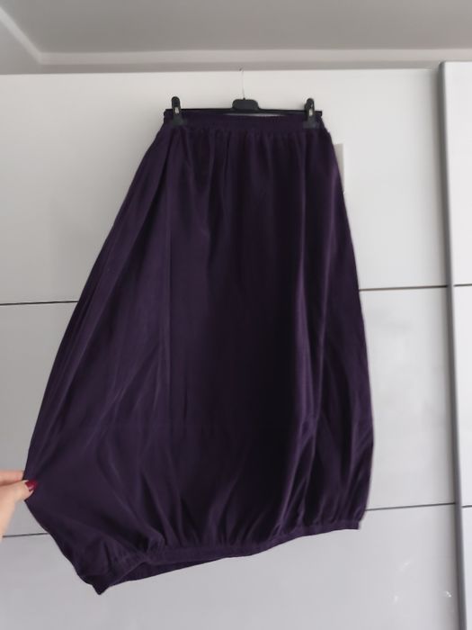 Nowa długa włoska bawełniana sztruksowa spódnica bombka na gumce