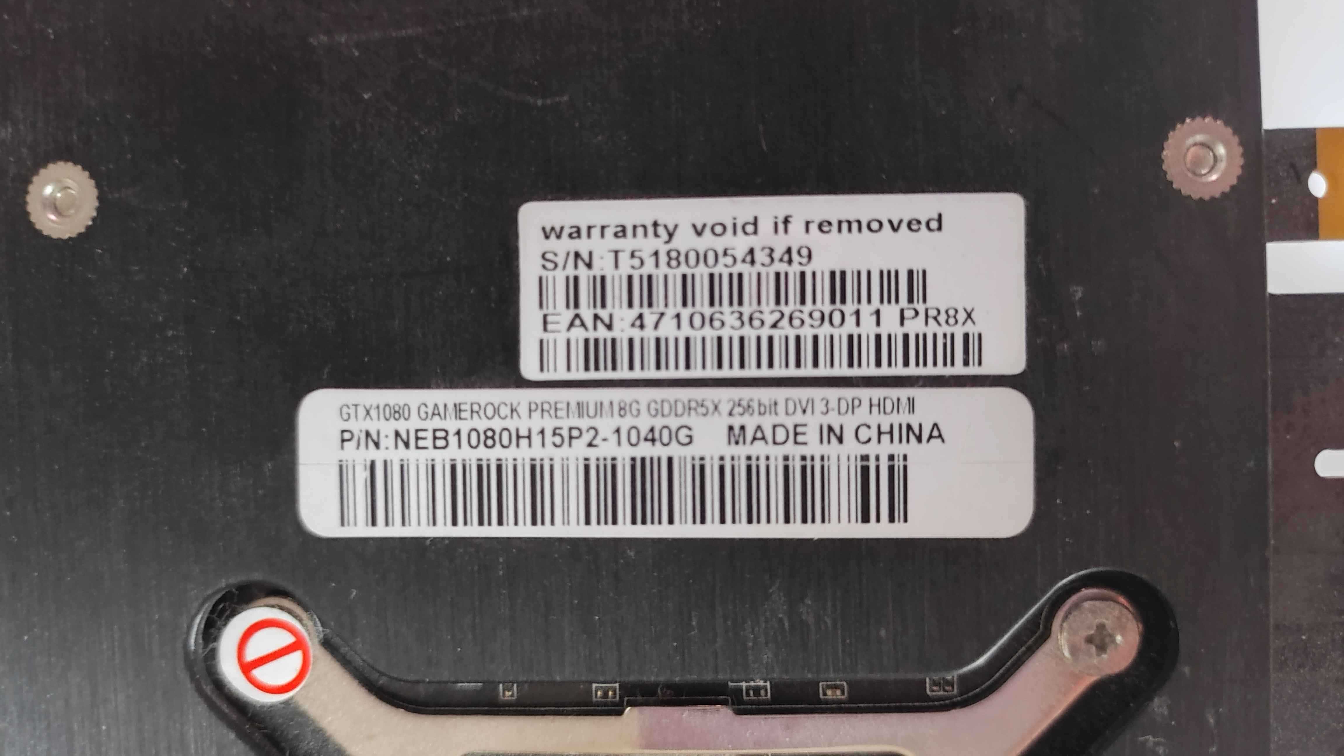 Karta graficzna Geforce GTX 1080 GAMEROCK PREMIUM 8G