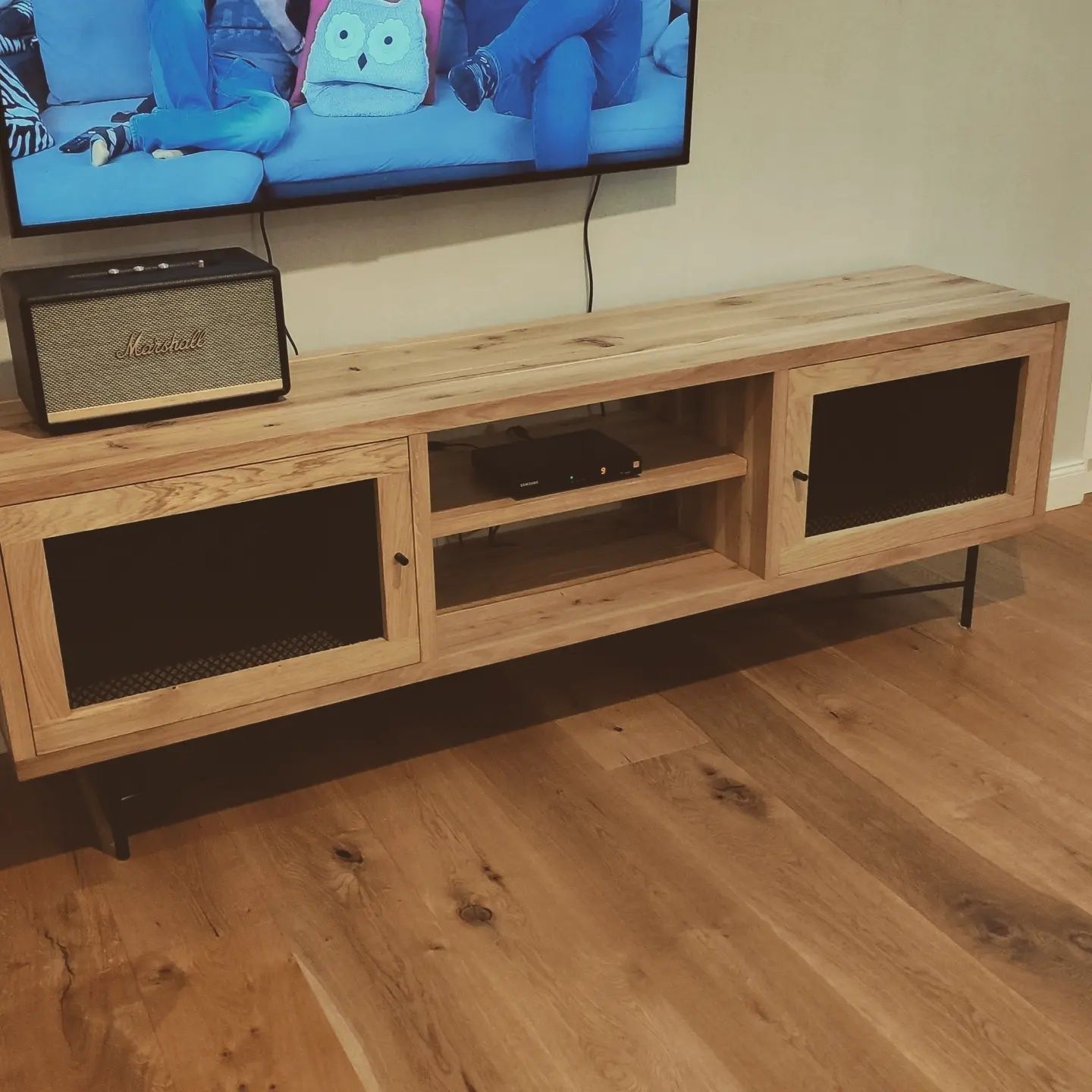 Szafka komoda RTV lity dąb drewniana loft scandi