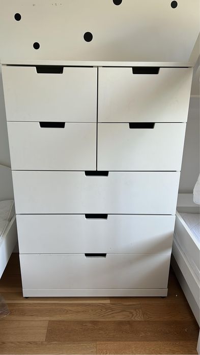 Szafka ikea biała szuflady nordli 7 szuflad