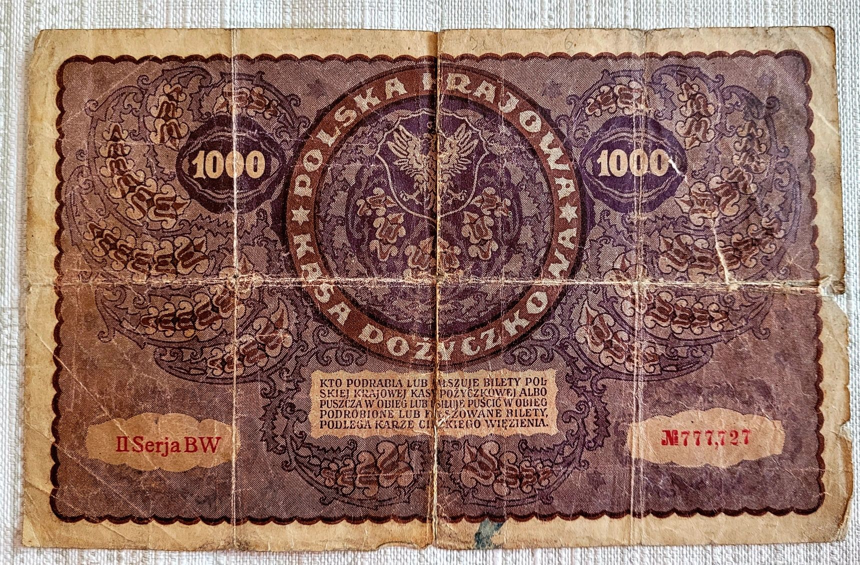 Banknot kolekcjonerski 1000 Marek Polskich