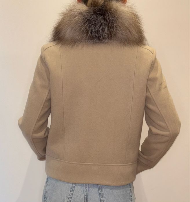 Welniana kurtka z naturalnym futerkiem z lisa (jak sobol) roz.S