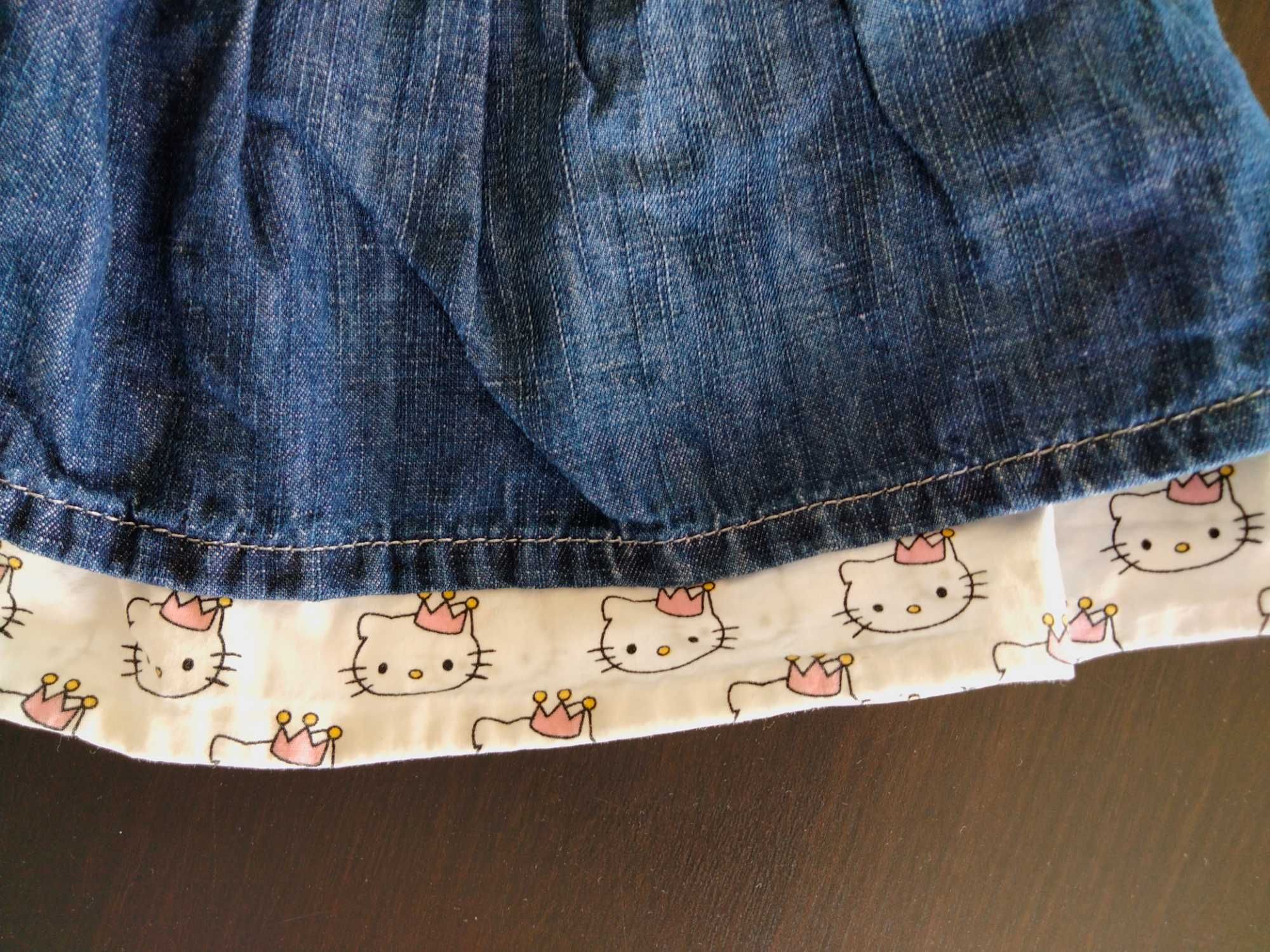 Sukienka jeansowa H&M rozm. 86 Hello Kitty stan idealny