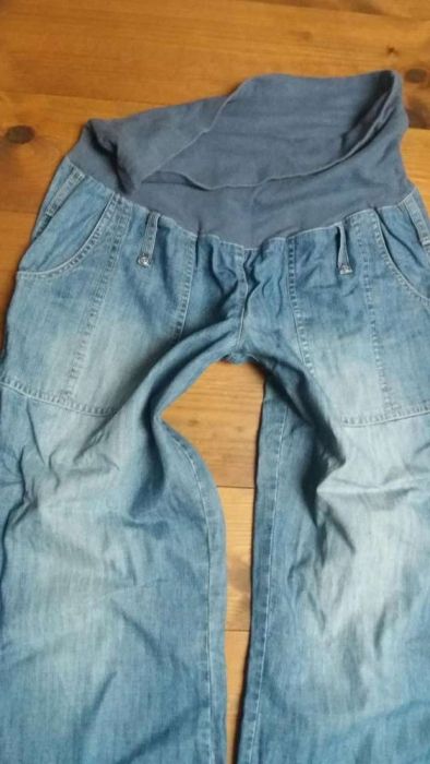 Ciążowe spodnie rybaczki jeansy dżinsy L