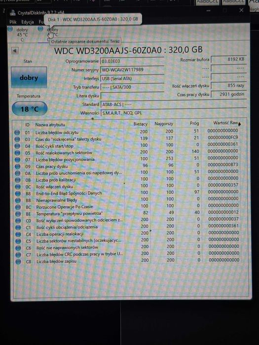 dysk twardy 320gb 3,5 sprawny #c6