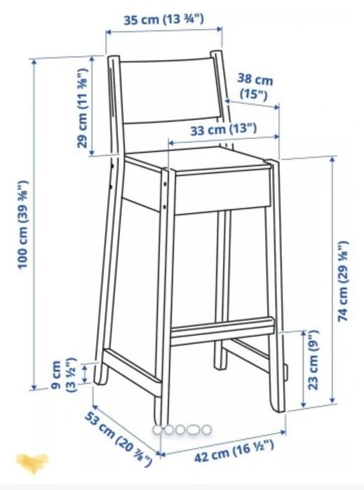 Ikea Norråker stół + 2 krzesła