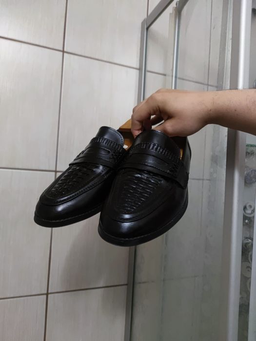 Buty obuwie 42 mokasyny czarne włoskie letnie eleganckie męskie made i