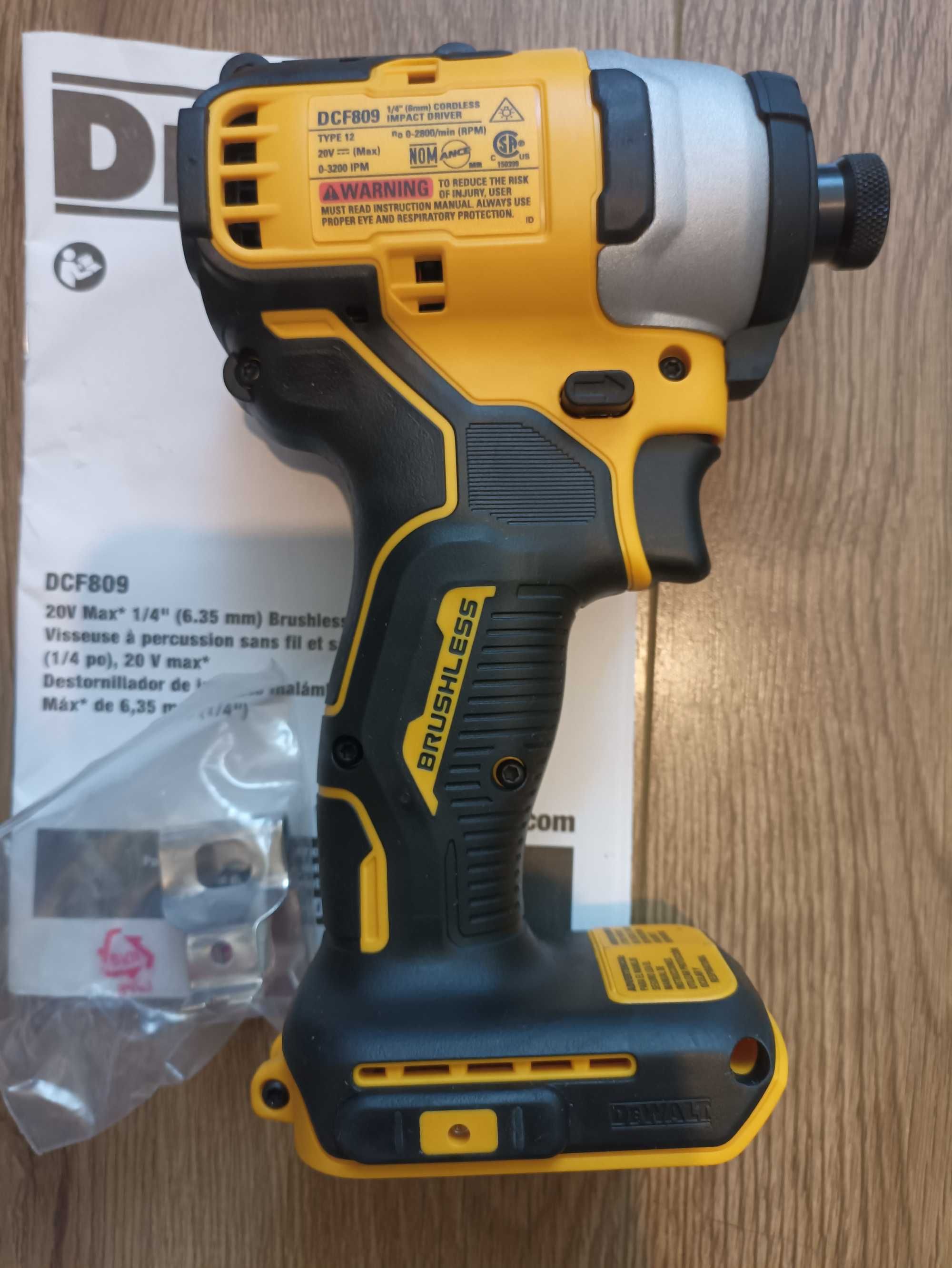 Dewalt DCF809 20V оригінальний безщітковий гвинтоверт, імпакт