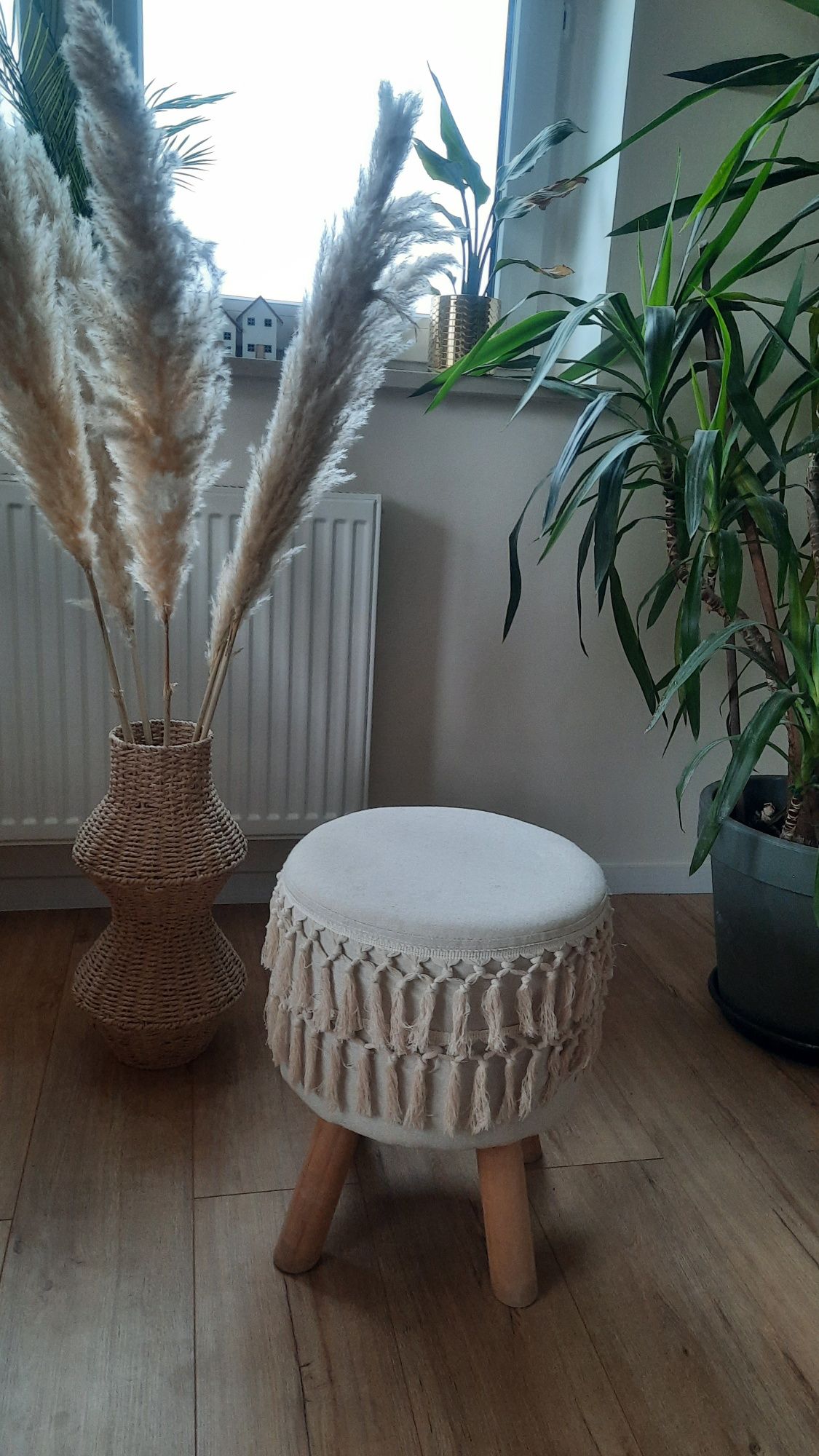 Taboret pufa boho