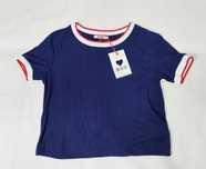 Krótka koszulka damska bluzka granatowa crop top JENNYFER S BL0125