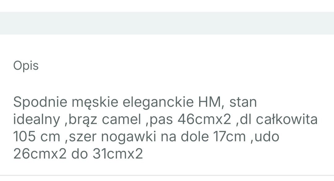 Spodnie męskie HM,50,M/L,brąz camel