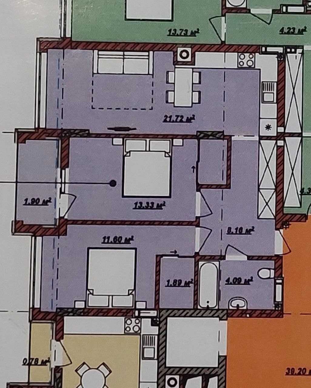 Продаж 2 кімнатної квартири у ЖК Б4, 3 будинок, Новий район