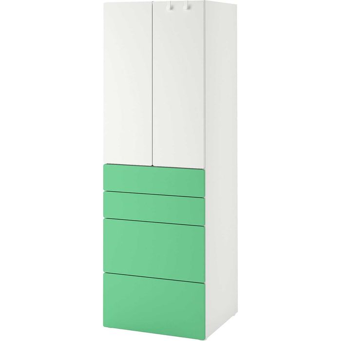 Roupeiro IKEA SMÅSTAD / PLATSA – Branco/Verde Claro (Cor Rara)