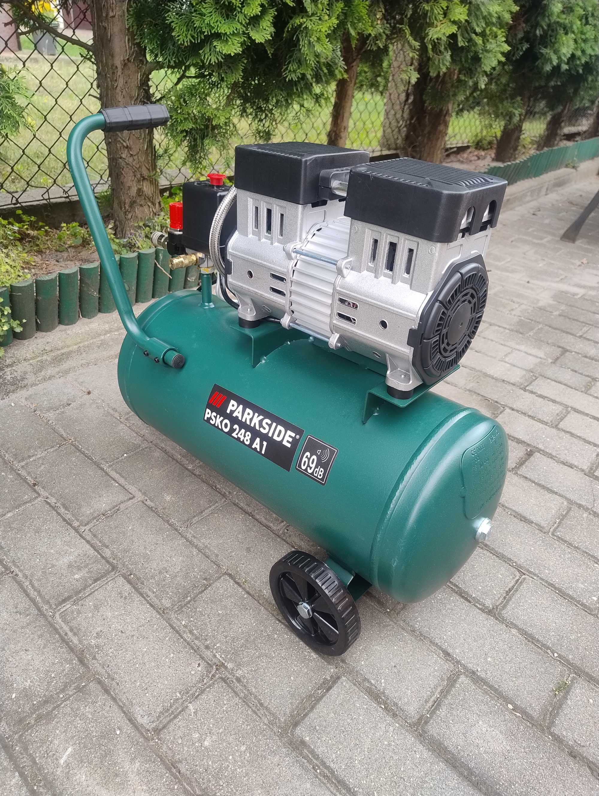 Kompresor 24 l litry 2 tłokowy cichy PARKSIDE PSKO 248 A1
