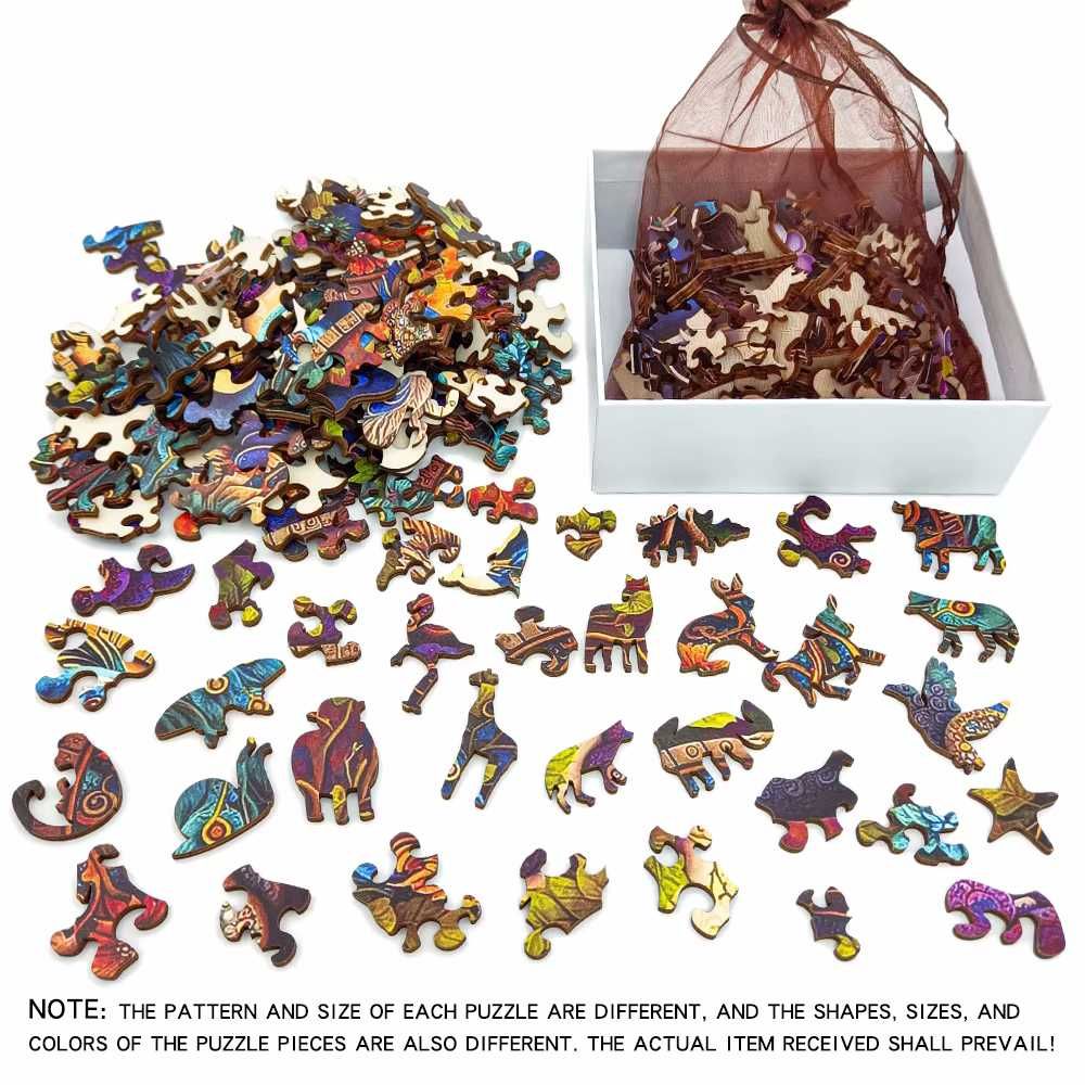Puzzle drewniane - Ośmiornica, rozmiar A3, L, największe