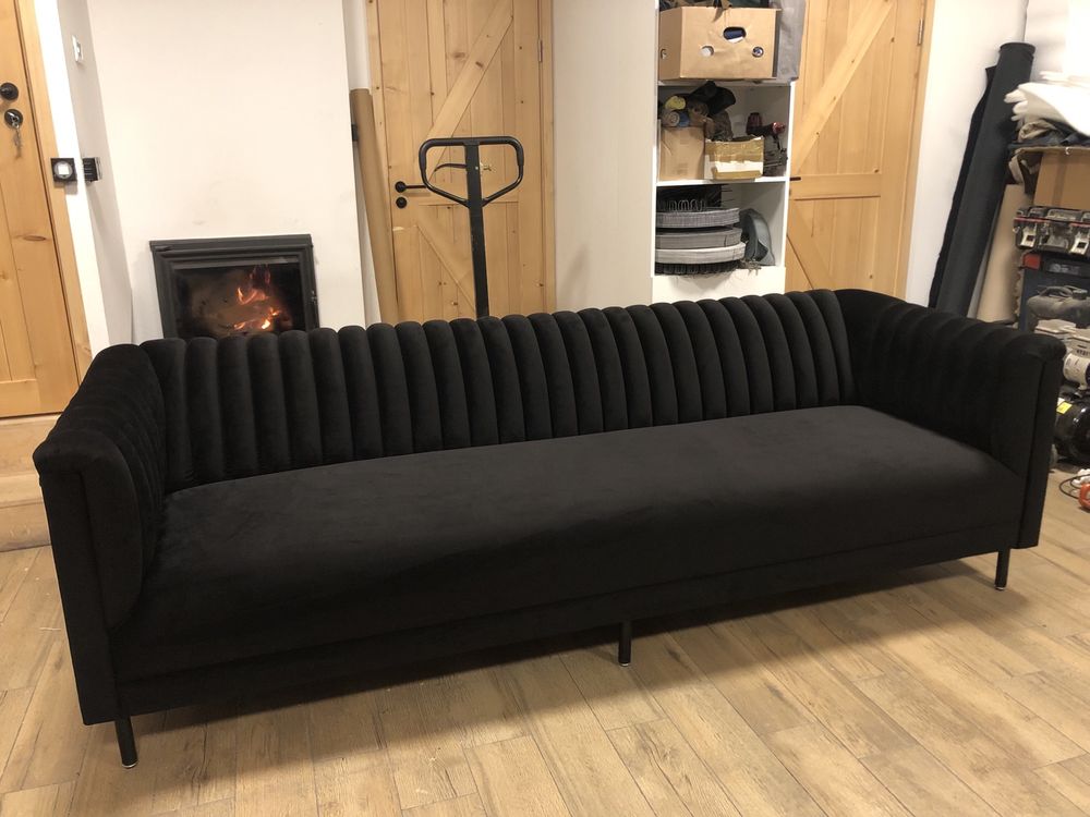 Sofa Kanapa Chelsea Czarna PRL Loft Retro