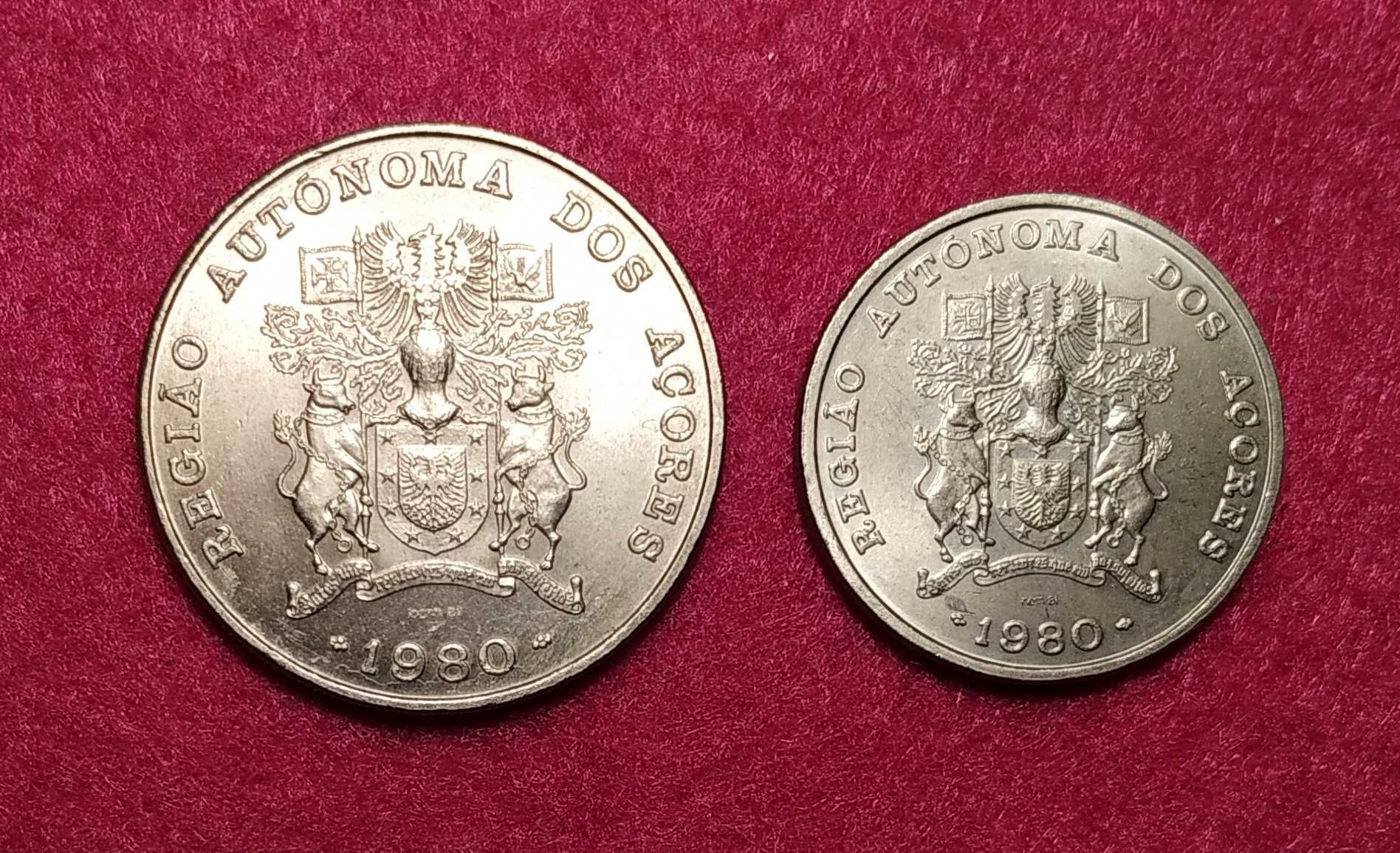 Açores - conjunto de 2 moedas de 100 + 25 escudos de 1981