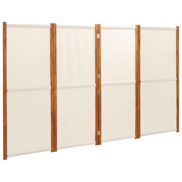 vidaXL Parawan 4-panelowy, kremowy, 280 x 180 cm