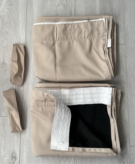 2 Zasłony 138x240cm. 100 % Zaciemniające Termiczne Z Taśmą i Tunelem