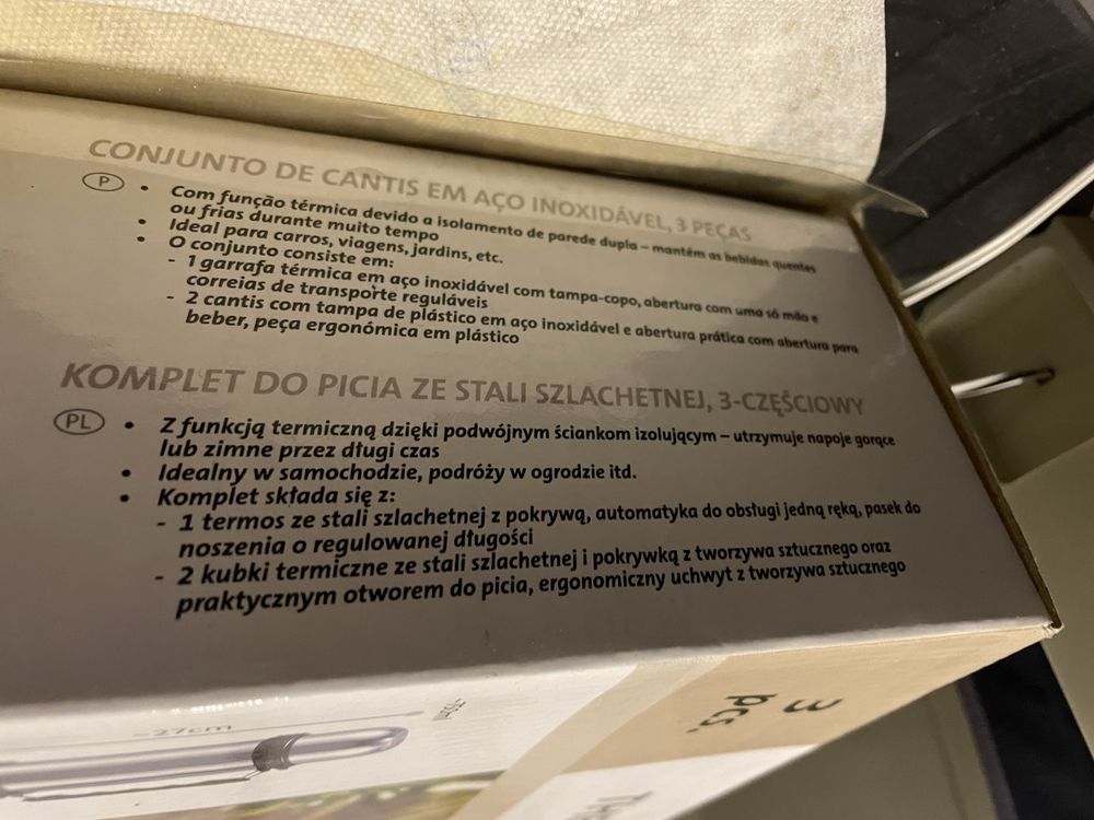 Conjunto de cantis / garrafas em aço inoxidável (3un) NOVO