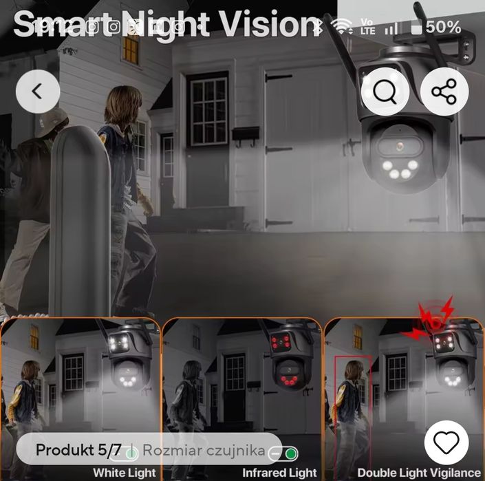 „Zewnętrzna kamera IP PTZ 6 K / 5 MP – Wi-Fi, zoom 8×, obrotowa (pan-t