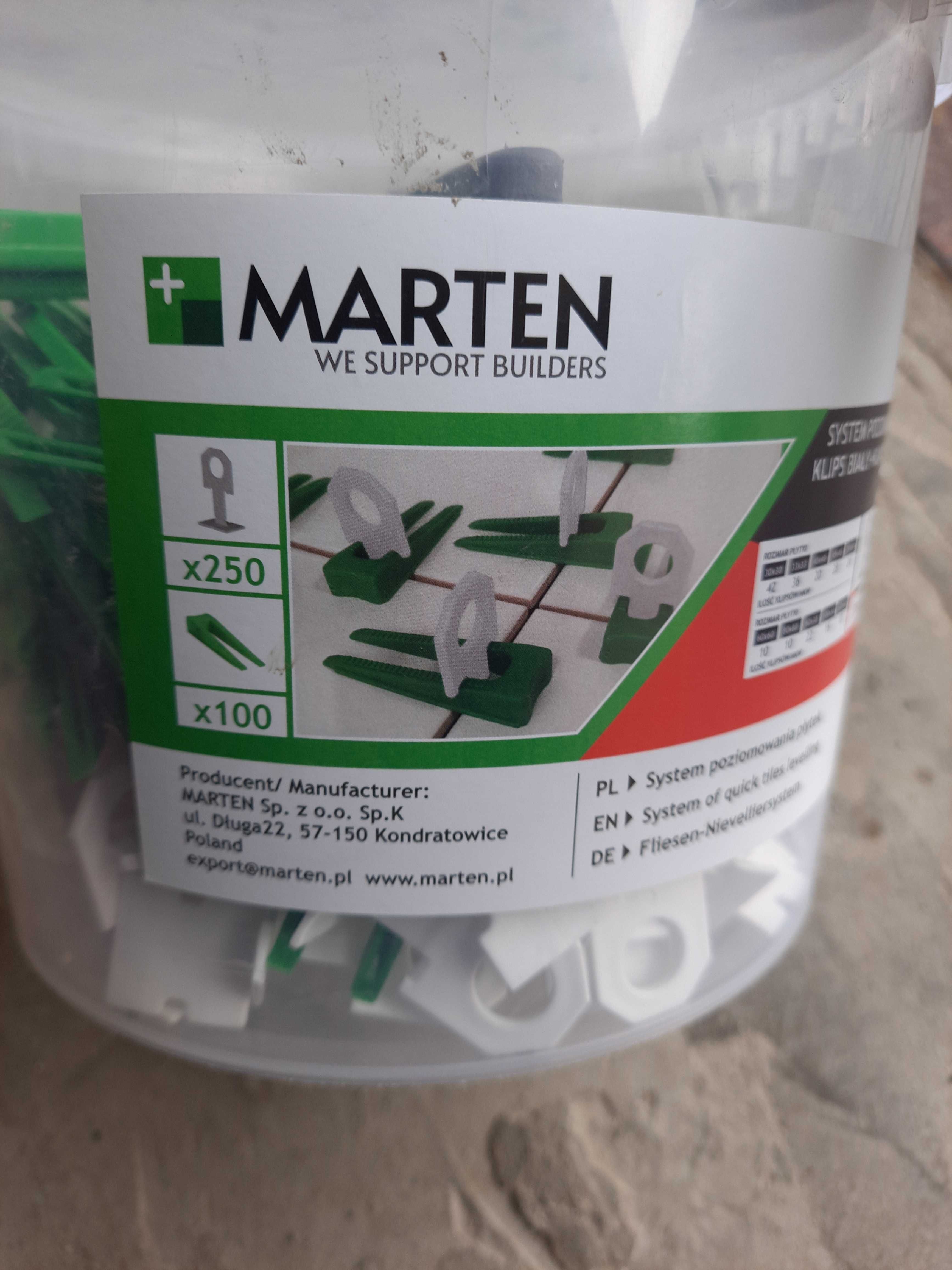 Zaciski/klipsy do poziomowania płytek Marten 1mm