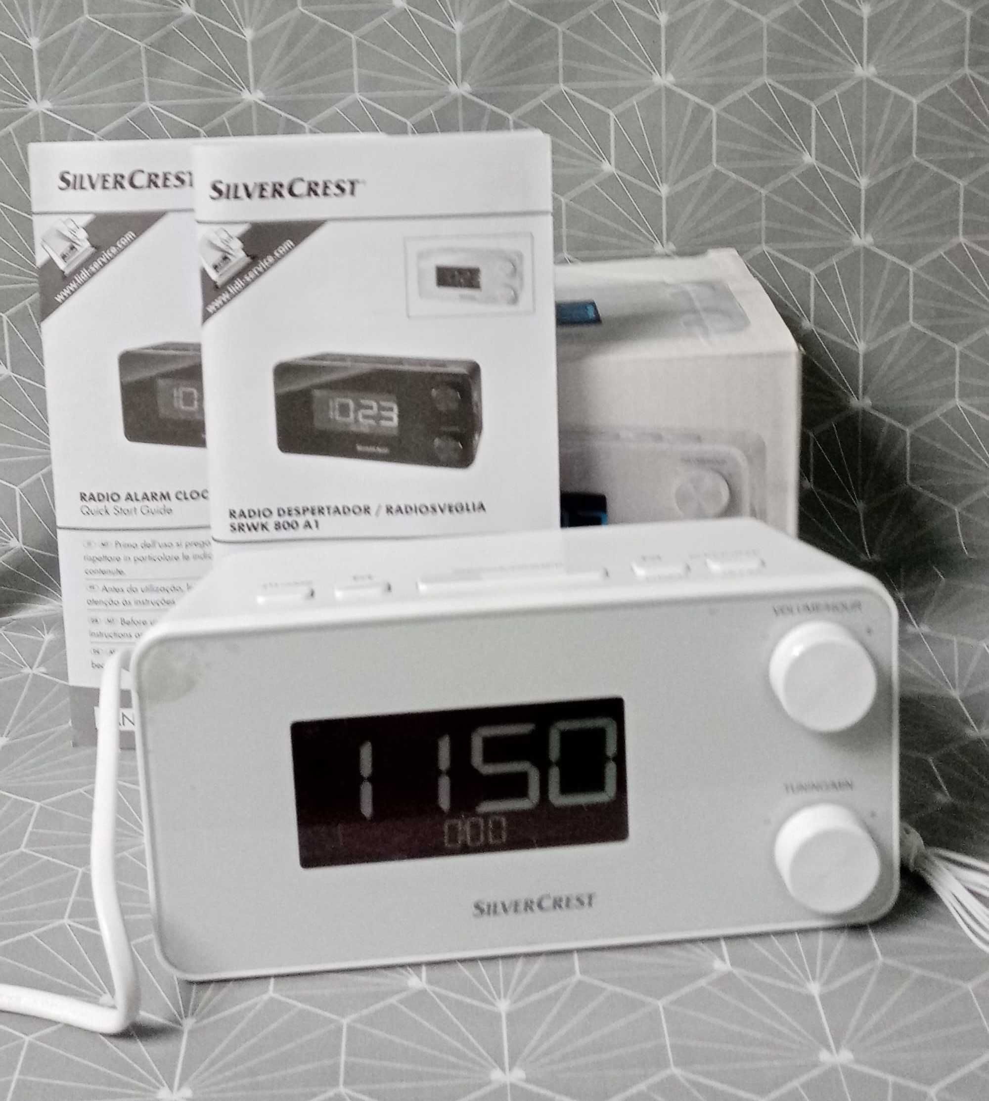 Радіоприймач і радіо годинник  Silver Crest SRWK800A1 White, Black