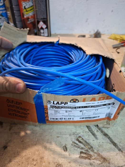 Kabel, przewód lapp 6mm 10AWG multi standard niebieski