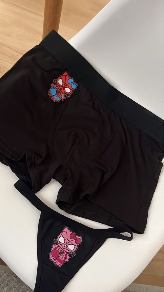 bielizna dla par majtki spiderman hello kitty