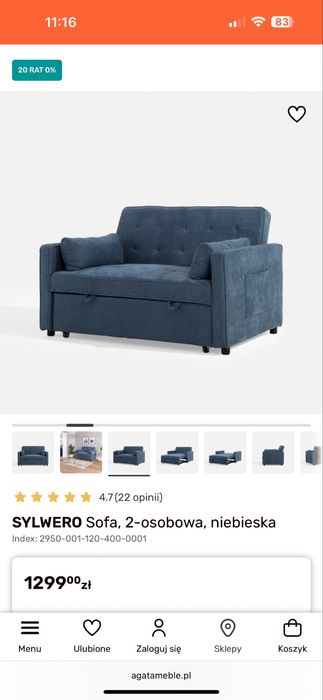 Sylwero sofa dwuosobowa amerykanka na gwarancji