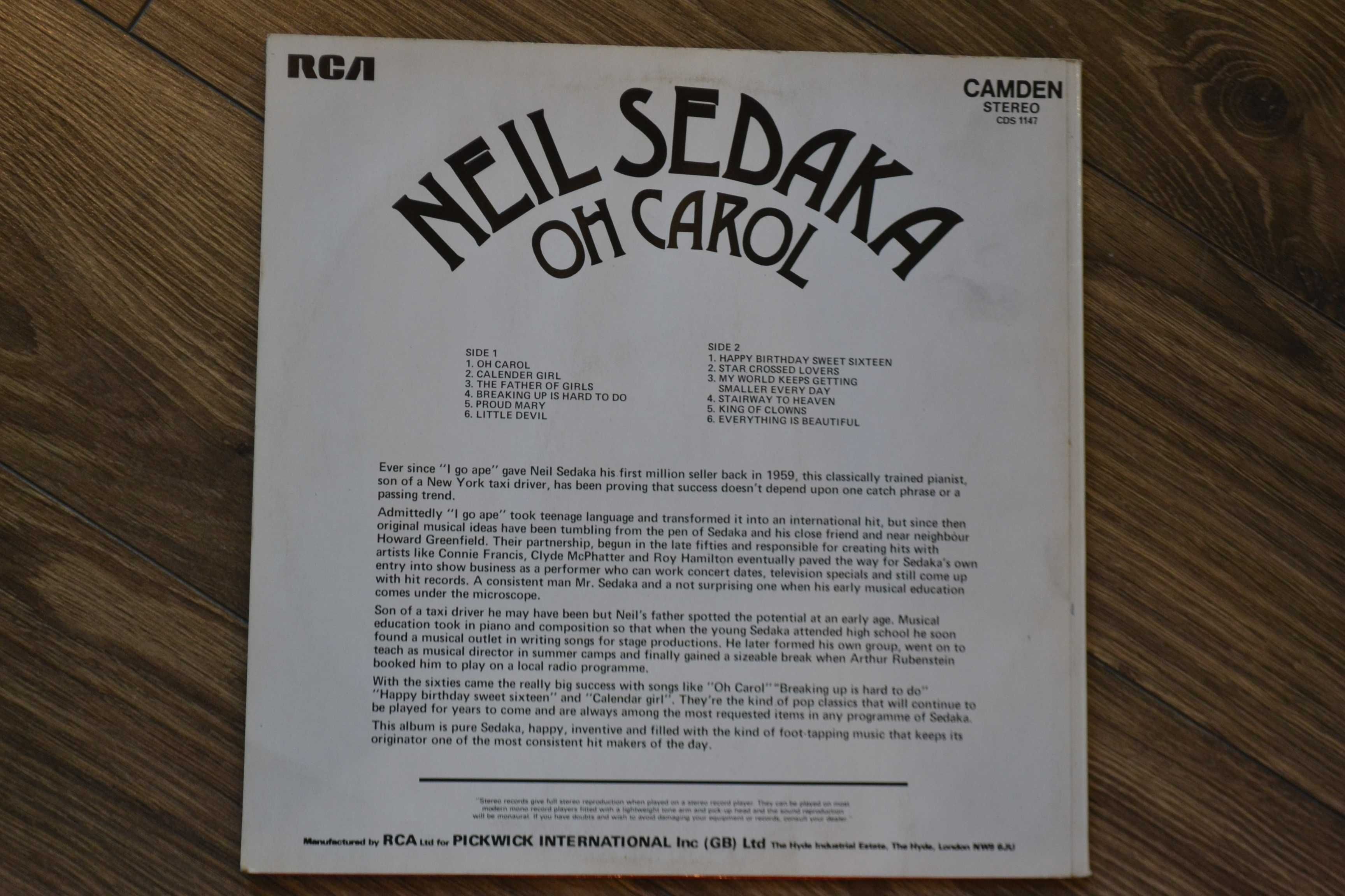 Neil Sedaka  Oh Carol  Winyl