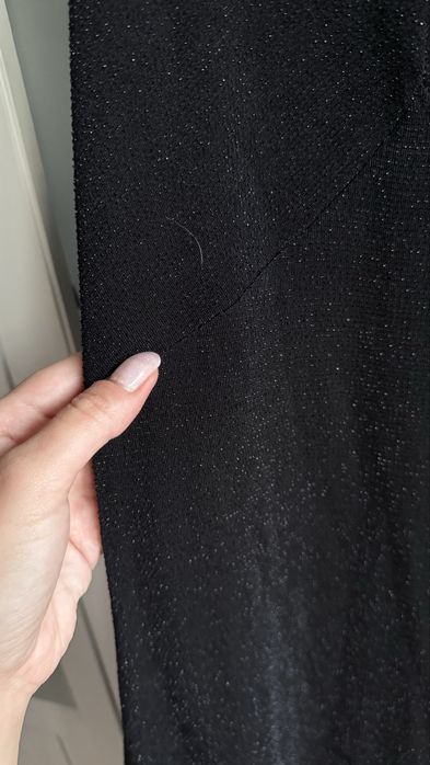 Sukienka czarna wieczorowa sylwestrowa brokat dekolt V