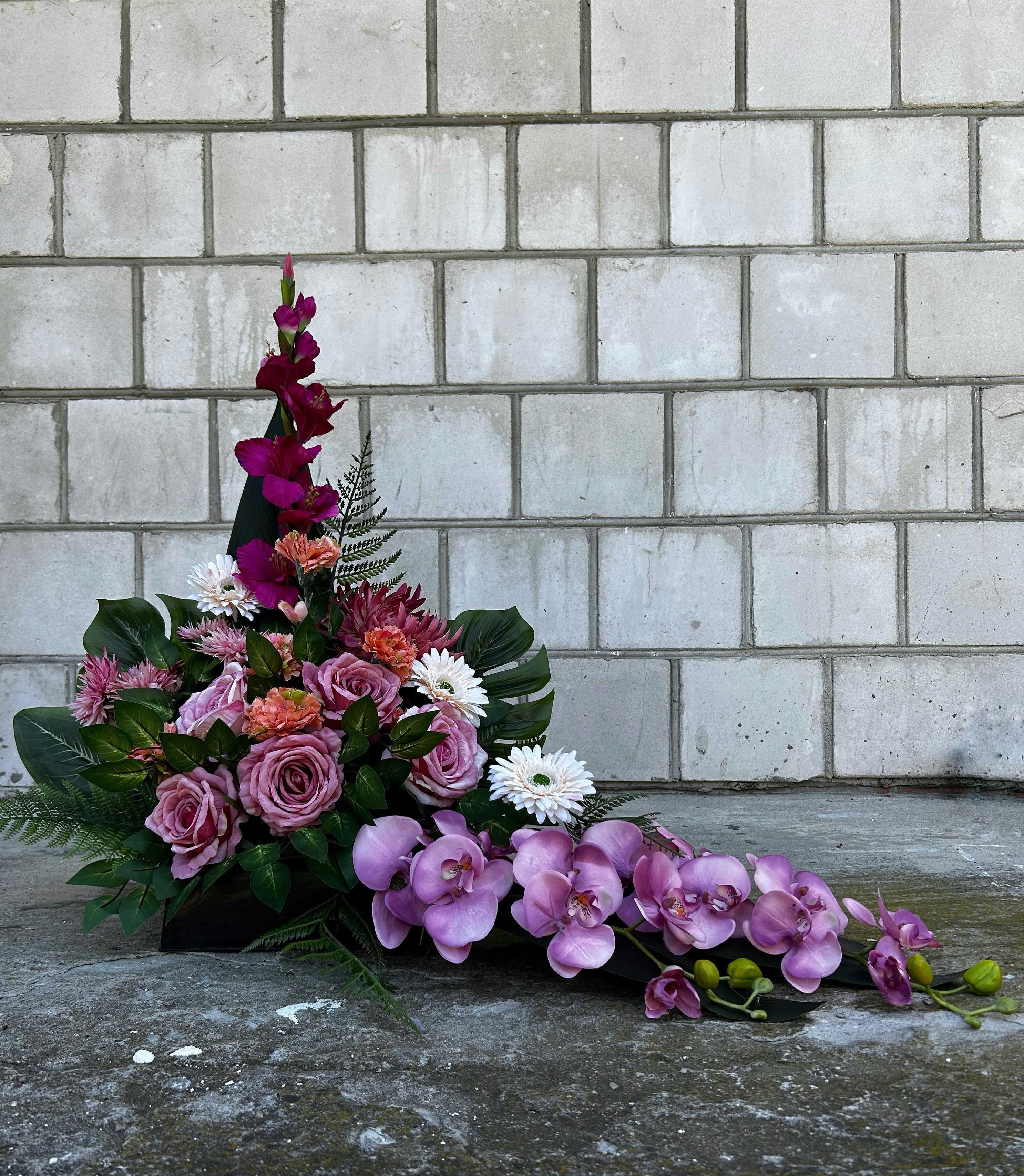 Kompozycja nagrobna z orchideą i różą | Radom