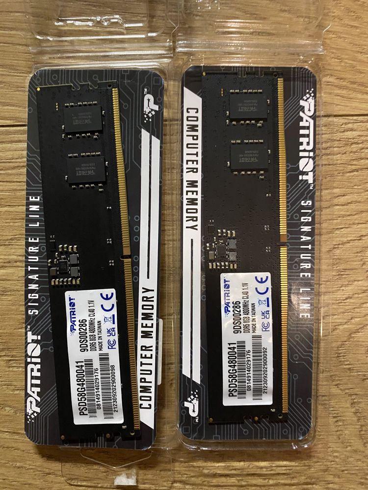 Нова опертивна памʼять DDR5 16 gb 2x8 Patriot Signature Line 4800MHz