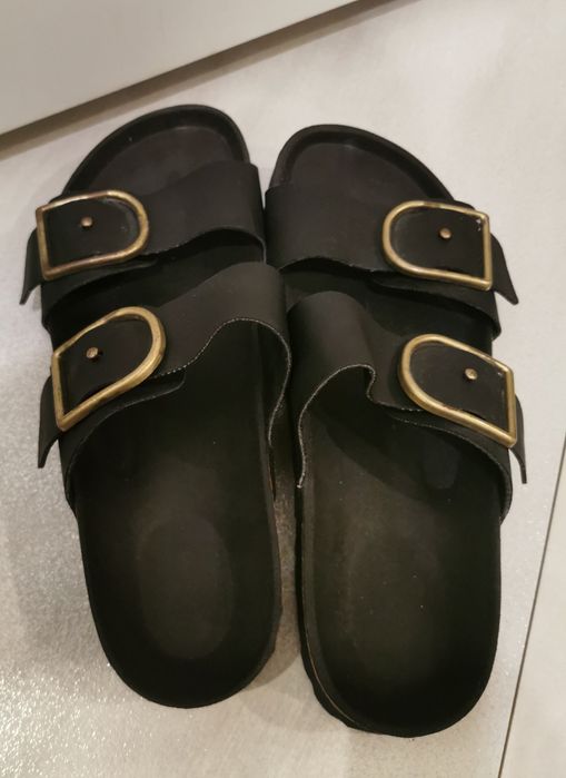 Buty sandały klapki czarne r 39 skóra naturalna