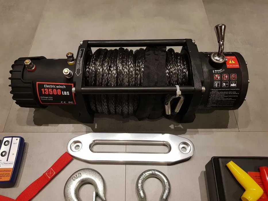 Wyciągarka 6.5T 13500lbs Lina Syntetyczna Wysyłka FV Wciągarka 12v