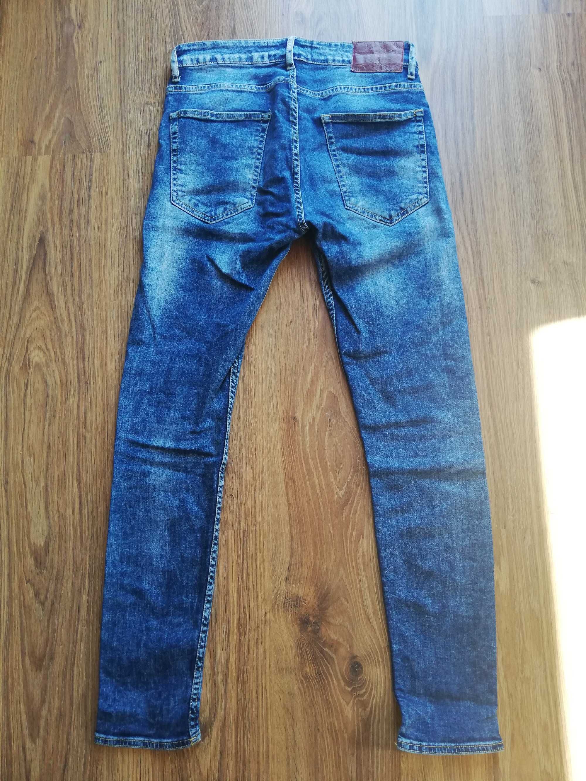Spodnie jeansowe ZARA męskie granatowe