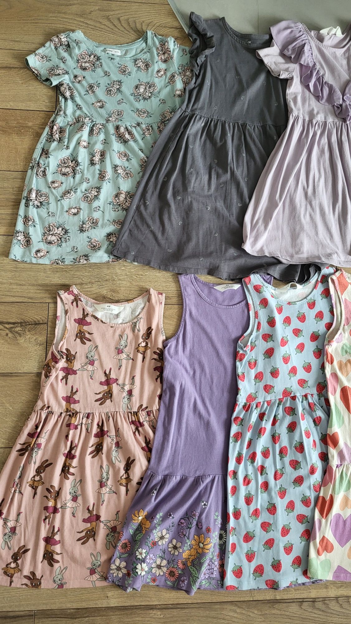 13 sukienek h&m paka zestaw sinsay sukienki lato bawelna 100% 134/140