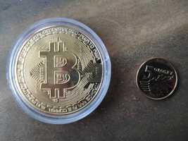 Moneta kolor złoty Bitcoin kolekcjonerska