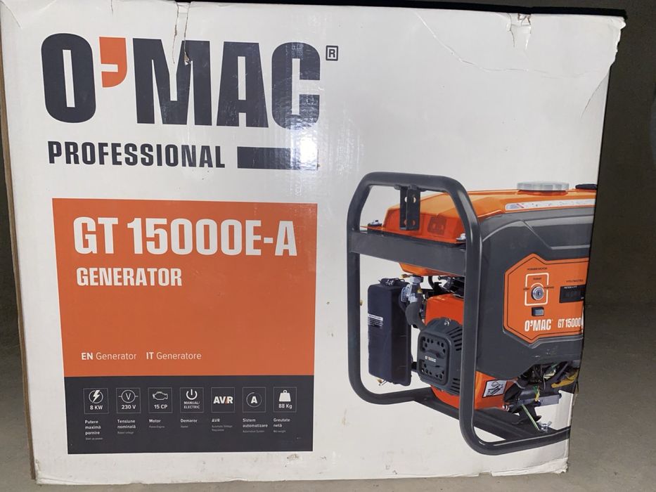 Бензиновий генератор O-MAC GT 15000E-A 8кВ/220В