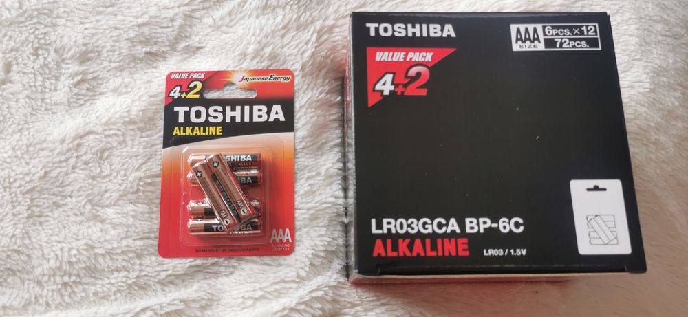 Baterie AAA TOSHIBA Alkaline 72 sztuk NOWE!