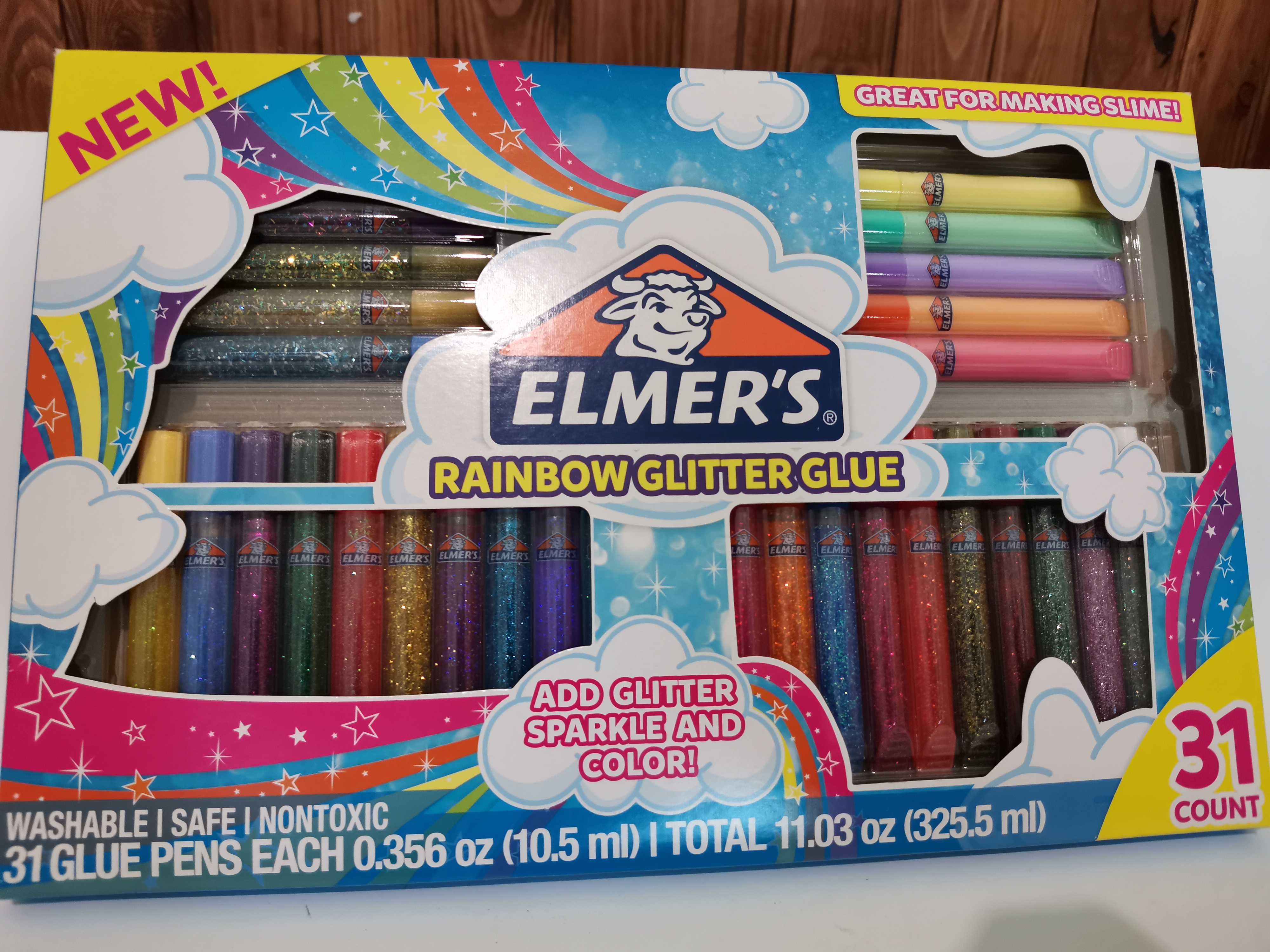 Набор глиттеров Elmer’s Rainbow Glitter Glue Pen Set, 31 шт по 10,5 мл